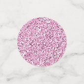 カスタム フェイク キラキラ ハッピー バースデー ピンク グリッター コンフェッティ (スモール正面)