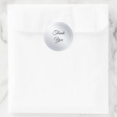 カスタム フェイク シルバー モダン テンプレート お好きなテキストを入力 ラウンドシール (バッグ)