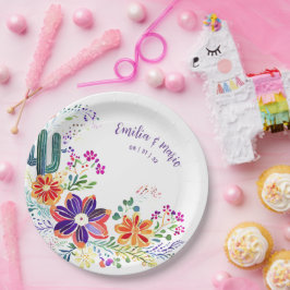 カスタム フェスタ サボテン フォークアート フラワーズ ペーパープレート