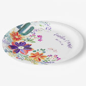 カスタム フェスタ サボテン フォークアート フラワーズ ペーパープレート (アングル)