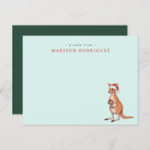 カスタム フェスティブ キリン クリスマス サンタ帽 ノートカード (正面/裏面)