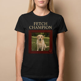カスタム フェッチ チャンピオン 面白い犬 Tシャツ