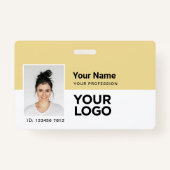 カスタム |フォトバーまたはQRコードロゴ名I バッジ (正面)