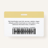 カスタム |フォトバーまたはQRコードロゴ名I バッジ (裏面)