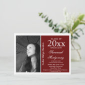 カスタム・フォト卒業発表マルーン 招待状 (スタンド正面)