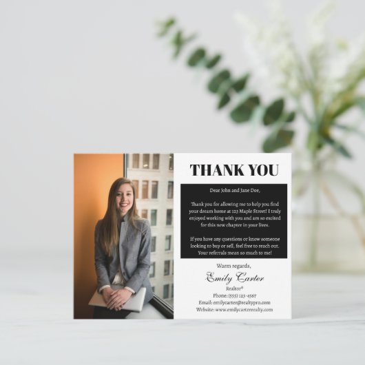 カスタム フォト リアルエステート サンクス ポストカード (スタンド正面)