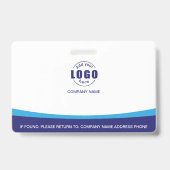 カスタム フォト ロゴ QR コード 従業員 法人 ブルー バッジ (裏面)