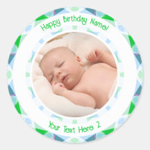 カスタム フォト 名前 年齢 青 緑 誕生日 星
