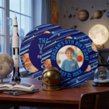 カスタム フォト 宇宙 惑星 男の子 誕生日