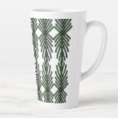 カスタム フォレスト グリーン 松の木 アブストラクト パターン カフェラテマグ (右)