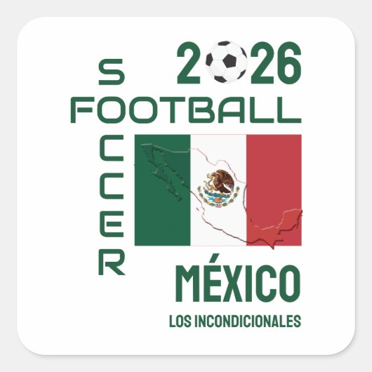 カスタム フットボール サッカー メキシコ スクエアシール (正面)