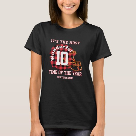 カスタム フットボール ジャージ クリスマス Tシャツ レディース (正面)