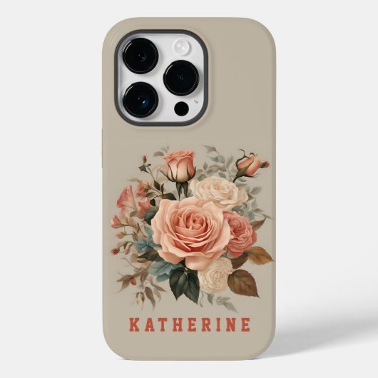 カスタム フラワーズ ローズ スマホケース 女性&ママ用 Case-Mate iPhoneケース (裏面)
