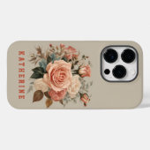 カスタム フラワーズ ローズ スマホケース 女性&ママ用 Case-Mate iPhoneケース (裏面 (横))