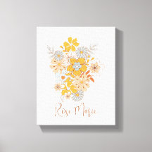 カスタム フローラル ボヘミア ナースリー ウォール アート キャンバス