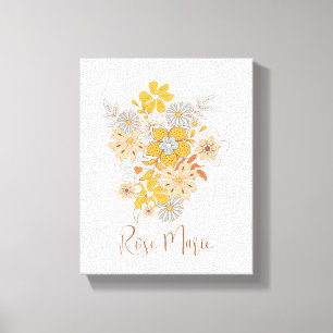 カスタム フローラル ボヘミア ナースリー ウォール アート キャンバス