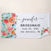 カスタム ブライズメイド ギフト, 結婚前のお祝い ビーチタオル (正面)