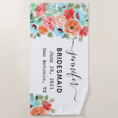 カスタム ブライズメイド ギフト, 結婚前のお祝い ビーチタオル (正面)