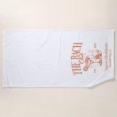 カスタム ブライズメイド レトロ カクテル オレンジ ビーチタオル (正面)