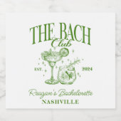 カスタム ブライズメイド レトロ カクテル グリーン スパークリングワインラベル (シングルラベル)