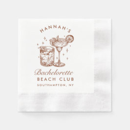 カスタム ブライズメイド レトロ コックテール ブラウン 縁ありカクテルナプキン