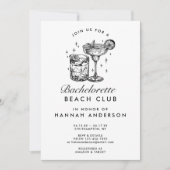 カスタム ブライズメイド レトロ コンセプト ブラック ウィークエンド 招待状 (正面)