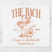 カスタム ブライズメイド レトロ コーラル オレンジ スパークリングワインラベル (シングルラベル)