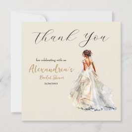 カスタム ブライダルシャワー ウェディングドレス ありがとう サンキューカード