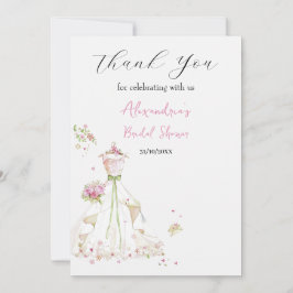 カスタム ブライダルシャワー ドレス ありがとう サンキューカード