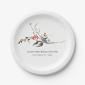 カスタム ブライダル シャワーのためのルースト・ボタニカルペーパープレート ペーパープレート (正面)