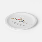 カスタム ブライダル シャワーのためのルースト・ボタニカルペーパープレート ペーパープレート (アングル)