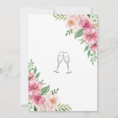 カスタム ブライダル シャワー フローラル ウォーターカラー グリーン 招待状 (裏面)