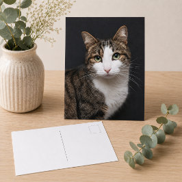 カスタム ブラウンタビー猫 単体ペット写真 ポストカード