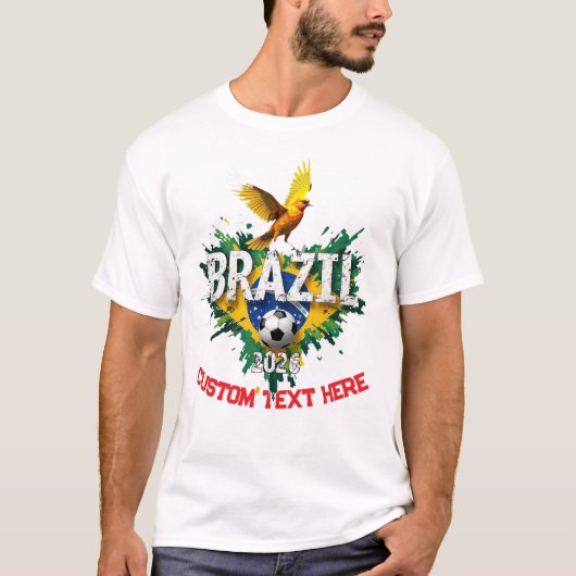 カスタム ブラジル代表 サッカー ファン Tシャツ (正面)