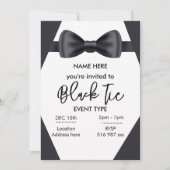 カスタム ブラックタイ ご招待 招待状 (正面)