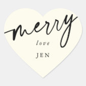 カスタム+ブラックメリークリスマス/休日 ハートシール (正面)