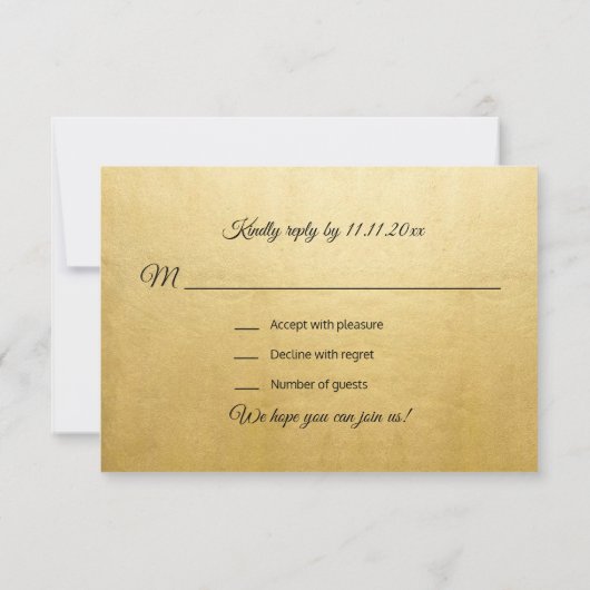 カスタム ブラック ゴールド インド マンダラ RSVP ウェディング 招待状 (裏面)