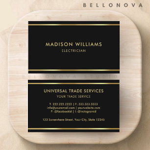 カスタム ブラック & ゴールド プレミアム プロフェッショナル 名刺