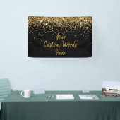 カスタム ブラック ゴールド 誕生日パーティー フォトブース 横断幕 (トレードショー)