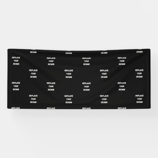 カスタム ブラック デザイン 写真またはテキストを追加 横断幕 (横)