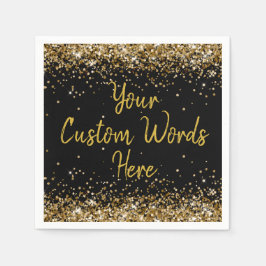 カスタム ブラック バースデー パーティー 誕生日 卒業 記念日 スタンダードカクテルナプキン