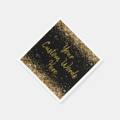 カスタム ブラック バースデー パーティー 誕生日 卒業 記念日 スタンダードカクテルナプキン (角)