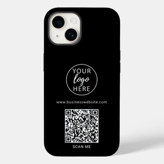 カスタム ブラック ビジネス QRコード Case-Mate iPhoneケース (裏面)