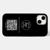 カスタム ブラック ビジネス QRコード Case-Mate iPhoneケース (裏面 (横))