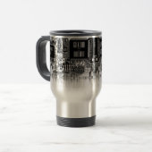カスタム ブラック&ホワイト PCB プリント基板 オタク トラベルマグ (正面左)