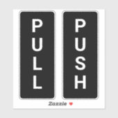 カスタム ブラック＆ホワイト PUSH PULL ドア シール (シート)