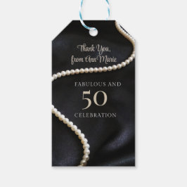 カスタム ブラック 50 アンド ファビュラス ギフトタグ