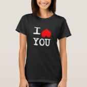 カスタム ブラック I Heart You Tシャツ (正面)
