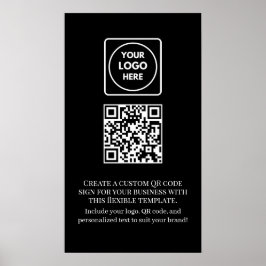 カスタム ブラック QR コード | プロフェッショナル ビジネス ポスター