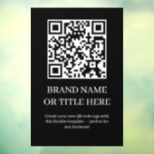 カスタム ブラック QR コード | モダン ミニマル ビジネス ウィンドウサイン (シート3)